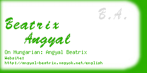 beatrix angyal business card